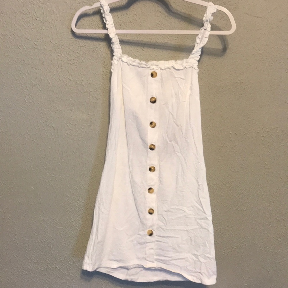 White button Dress Open Back